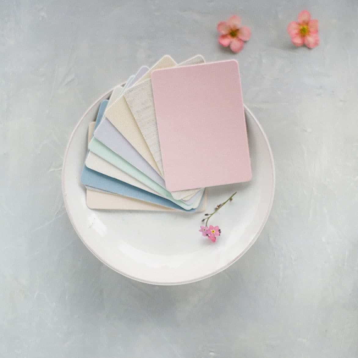 Fabric color swatches for Rospins presentation products