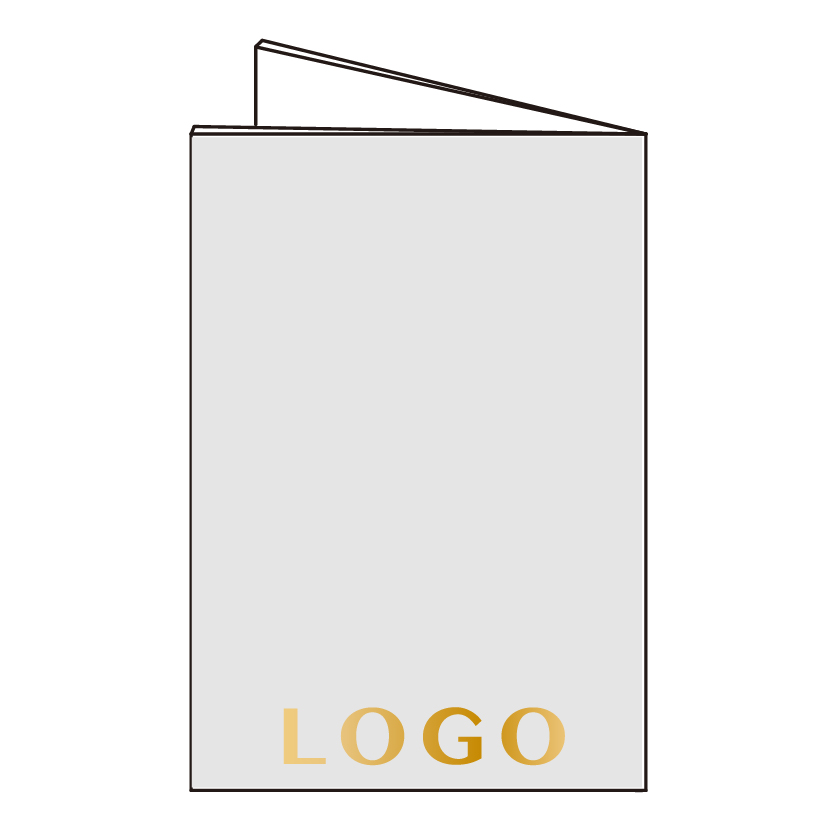 Logo placement on the lower area of a folio back cover