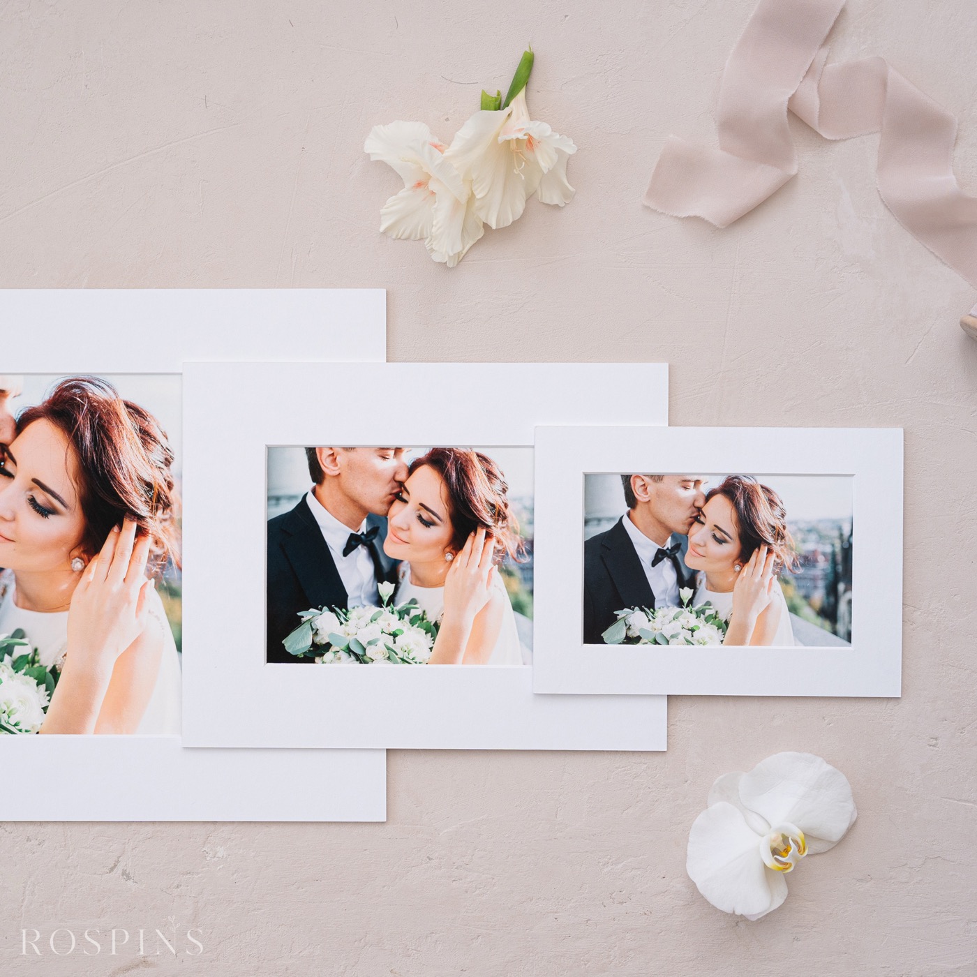 Photo mat boards arranged flat